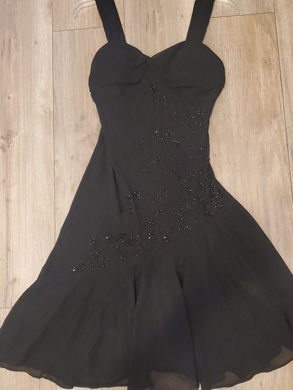 Elegant Black Beaded Evening Dress